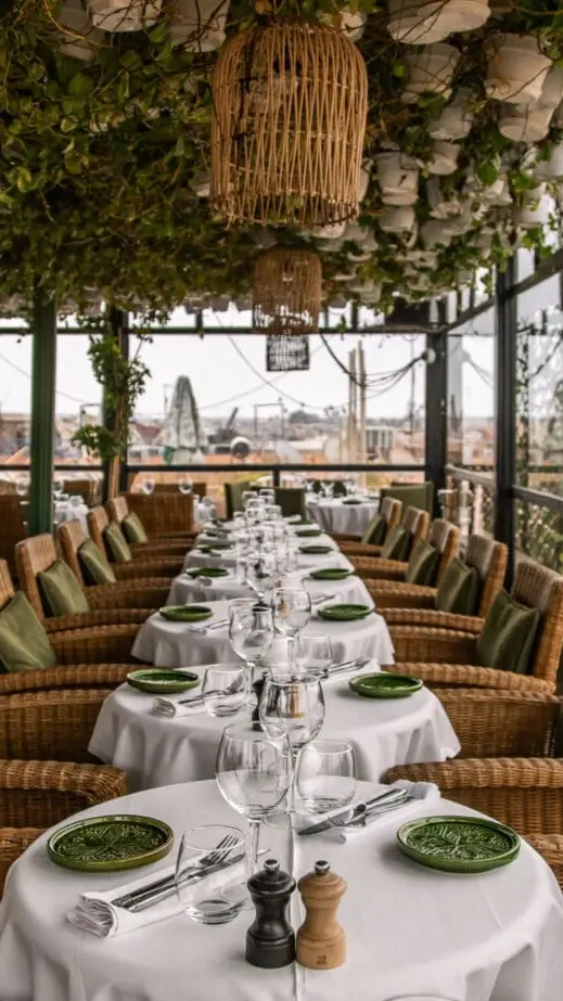 Evening atmosphere on the rooftop of Le Salama Marrakech the best restaurant