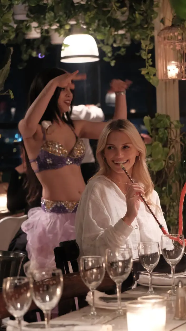 Belly dance show at Le Salama Marrakech rooftop restaurant