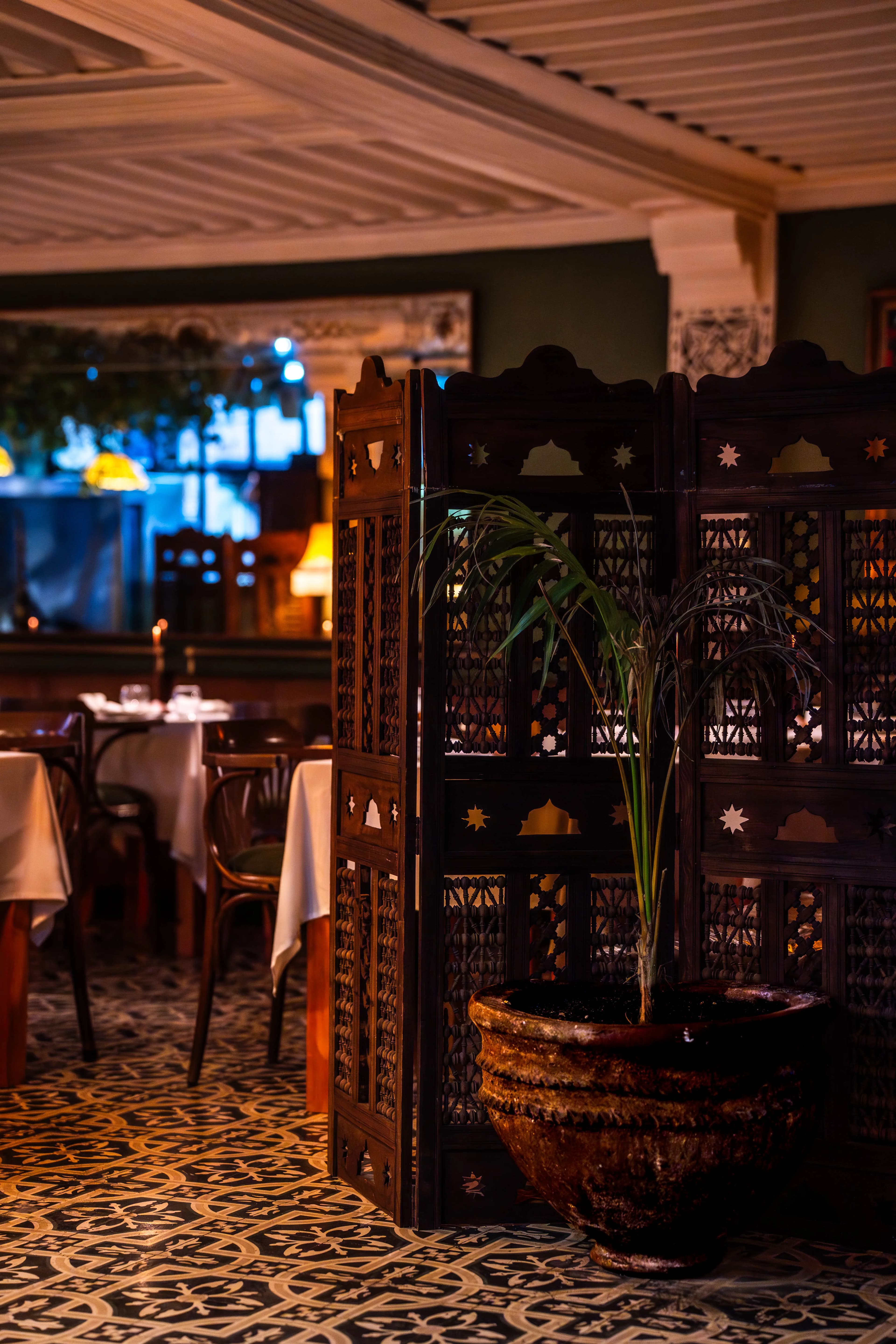 Evening atmosphere on the rooftop of Le Salama Marrakech